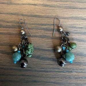 Beaded Dangle Earrings, multi color